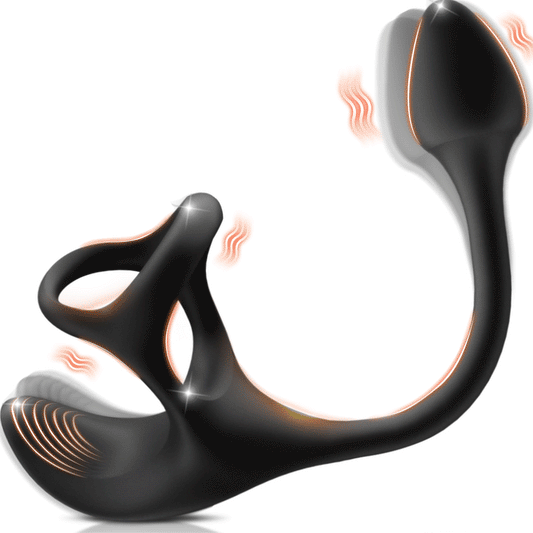 【Free  lub!】Zenith - Anal Plug kugelförmiger Vibrationsstimulator mit Penisringe