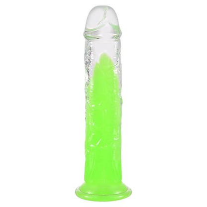 Leuchtfähiger Dildo mit starkem Saugnapf, geeignet für Männer und Frauen.