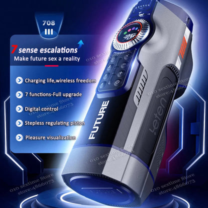 LETEN Hochgeschwindigkeits Stoßen Heizen Saugen Sound-Masturbator Cup