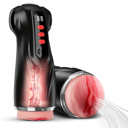 【Blitzangebot: 30 % RABATT】Daphne - 3 Hüllen Taschenmuschi Penis-Pumpe mit 9 Saug- & 9 Vibrationsmodi für männliche Masturbatoren