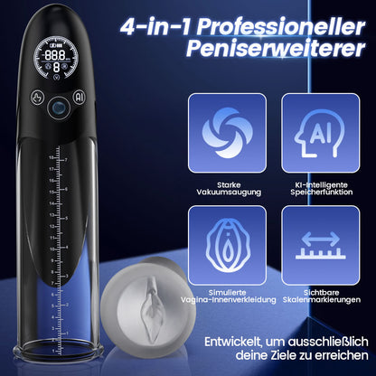 BathFun - Professionelle Penis-Pumpe Leistungsstarkes Vakuum  Vollständig wasserdicht  Intelligente Trainingsfunktion