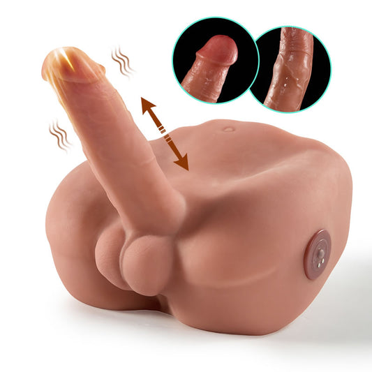 【Dante·Feuriges tiefes Einführen】 5-Gang-2-Frequenz-Teleskop-Vibrationsform - echte Härte, simulierter Penis IPX7