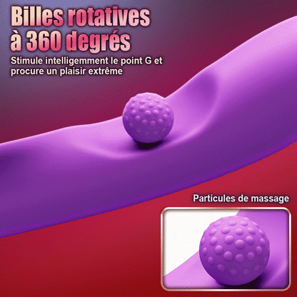 Zungenleck-Klitorisstimulator G-Punkt-Vibrator mit 360°-Rotation und Reibekugel