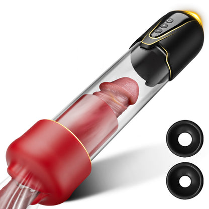 Red Fury Armour – Penispumpe mit 9 Saugstufen, rotem Mund und strukturiertem Tunnel