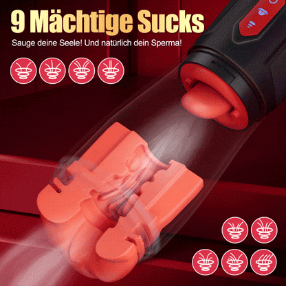 Liebesbiss- 9 vibrierende, 9 saugende, 9 rotierende, hörbare männliche Masturbatoren mit Ko