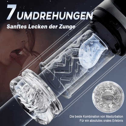 7 Saugen Dual-Temperatur SPA Boner Enlarger 7 Rotierende 360° Massage Masturbator