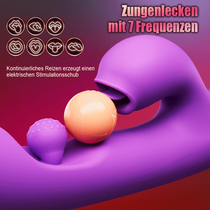 Zungenleck-Klitorisstimulator G-Punkt-Vibrator mit 360°-Rotation und Reibekugel