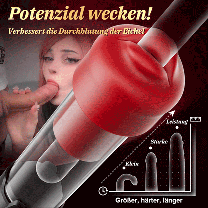 Red Fury Armour – Penispumpe mit 9 Saugstufen, rotem Mund und strukturiertem Tunnel