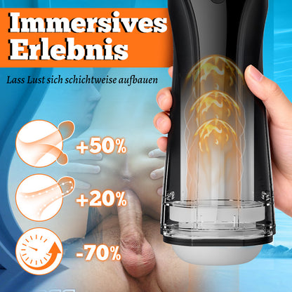 2-in-1 Elektrisch saugender, vibrierender Masturbationsbecher mit 7 Frequenzen