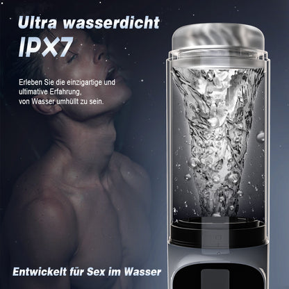 7 Saugen Dual-Temperatur SPA Boner Enlarger 7 Rotierende 360° Massage Masturbator