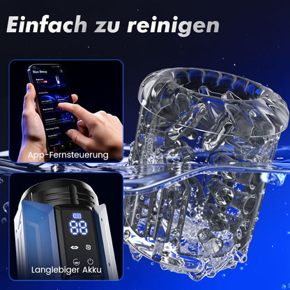 King‑App‑gesteuerter leistungsstarker Sauger, 360‑Grad‑tiefes, festes Umschließen, leicht zu reinigender Masturbator