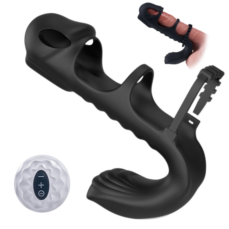 Lucifer - Dual-Motor-7-Vibrations-Penis-Hülse und Vibrator 2-in-1 Erwachsenenspielzeug