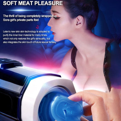 LETEN Hochgeschwindigkeits Stoßen Heizen Saugen Sound-Masturbator Cup